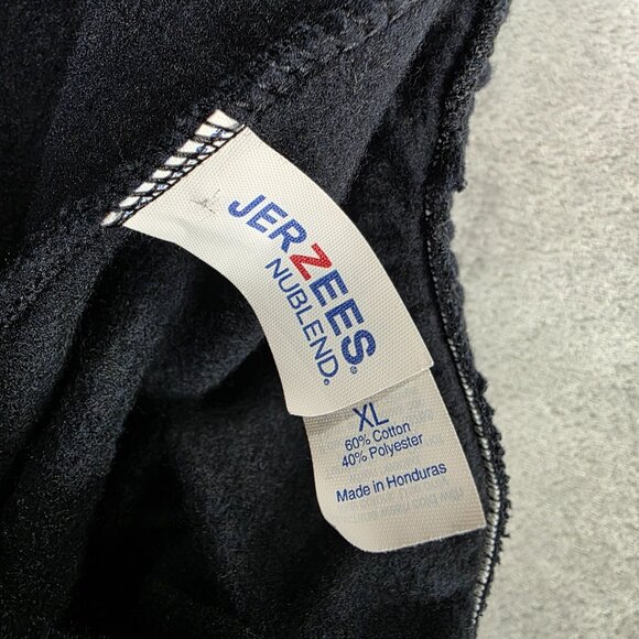 Mens Jerzees NuBlend Black Sweatpants Broken Arrow Cotton Blend Drawstring XL - Picture 2 of 9